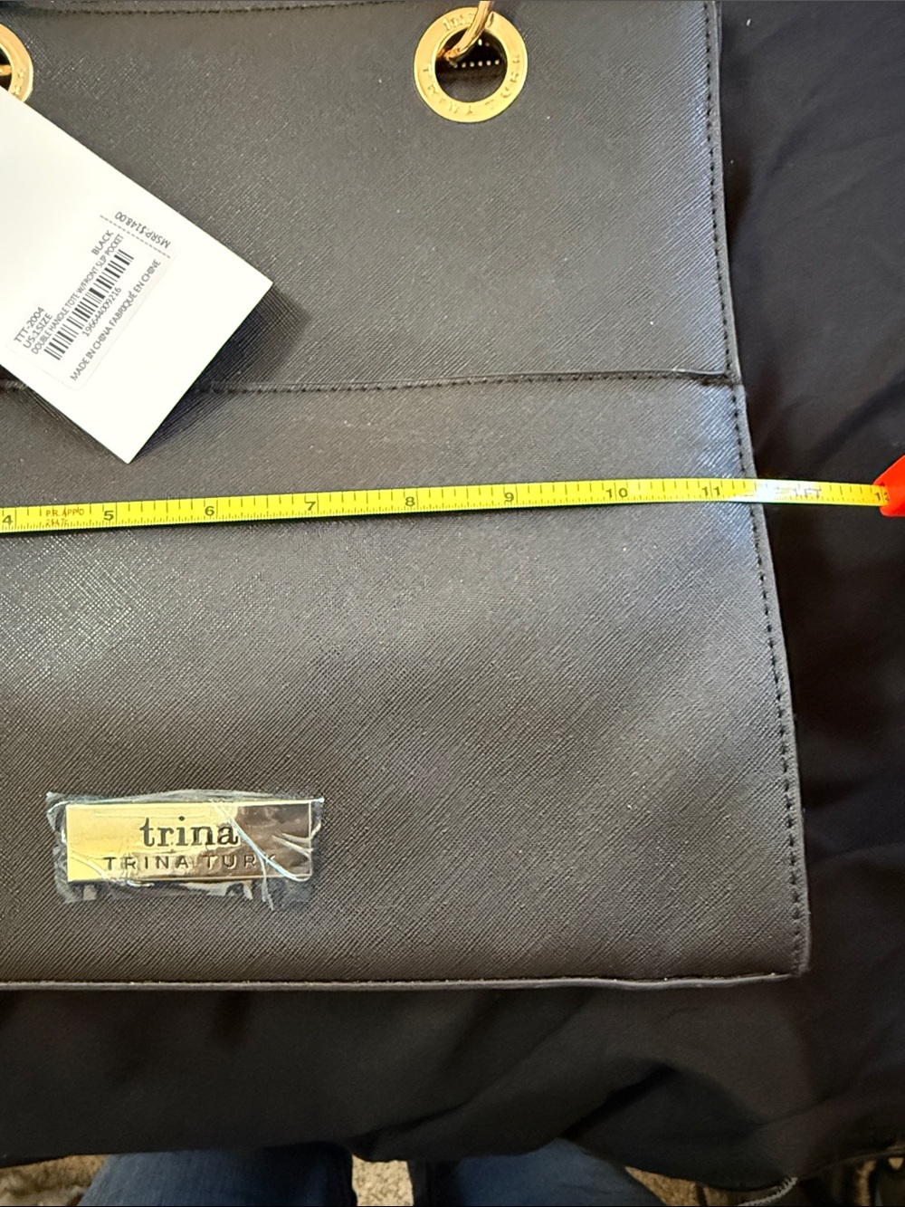 Trina Turk Black Crossbody Messenger with Gold Hardware